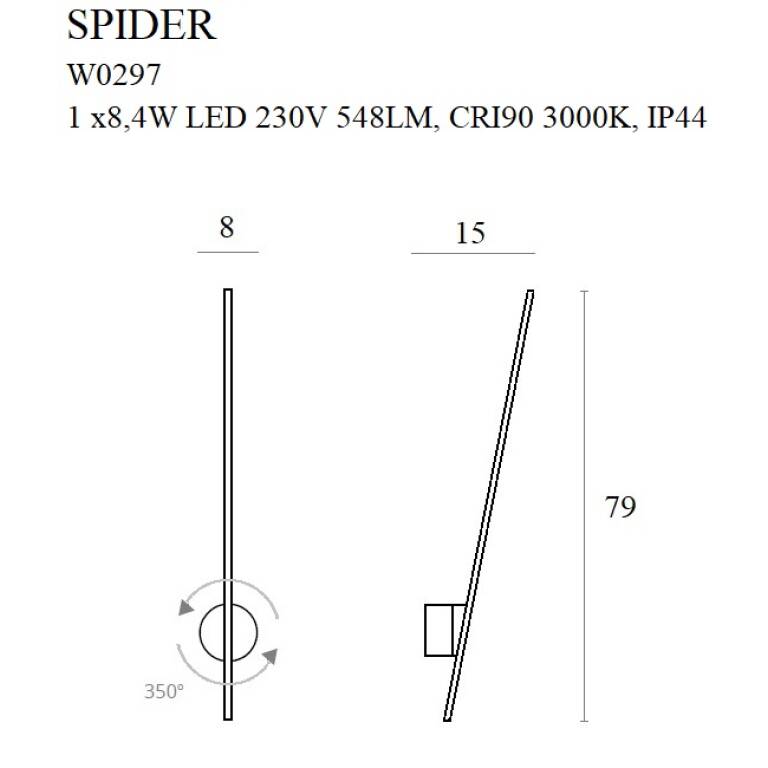 Sieninis šviestuvas
SPIDER W0297, Lima Design, MaxLight, Sieninis šviestuvas SPIDER W0297
