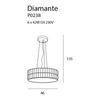 Pakabinamas šviestuvas
 DIAMANTE P0238, Lima Design, Pakabinami šviestuvai, Pakabinamas šviestuvas DIAMANTE P0238