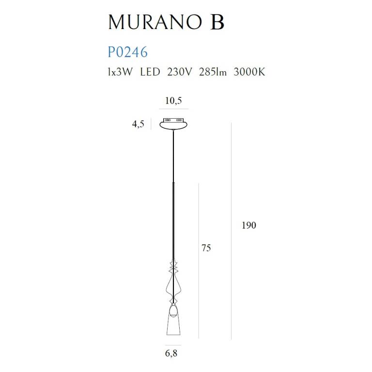 Pakabinamas šviestuvas
MURANO P0246, Lima Design, Pakabinami šviestuvai, Pakabinamas šviestuvas MURANO P0246