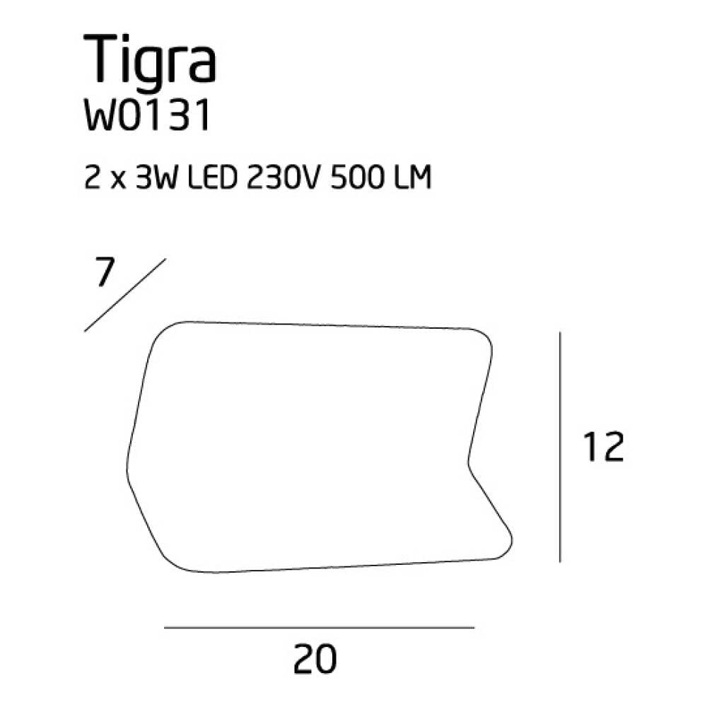 Sieninis šviestuvas
 TIGRA W0131, Lima Design, MaxLight, Sieninis šviestuvas TIGRA W0131