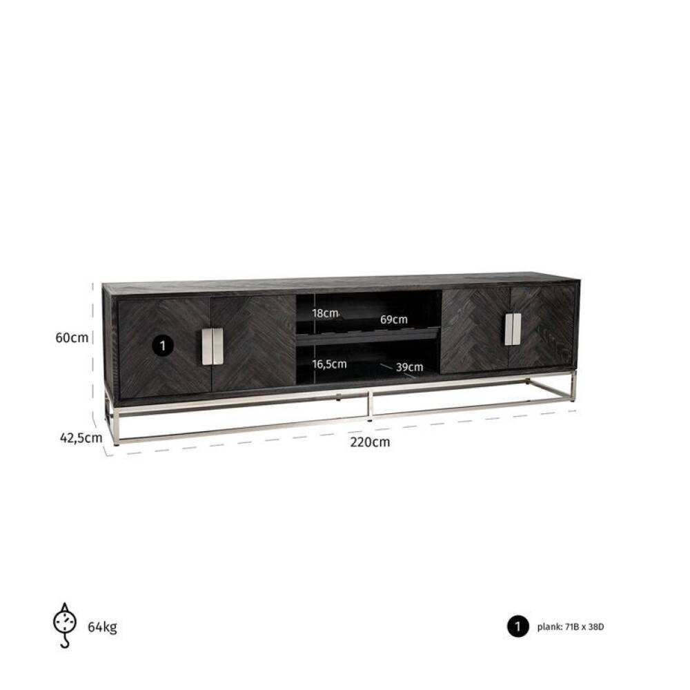 TV staliukas BLACKBONE SILVER 220, Lima Design, TV staliukai, TV staliukas BLACKBONE SILVER 220