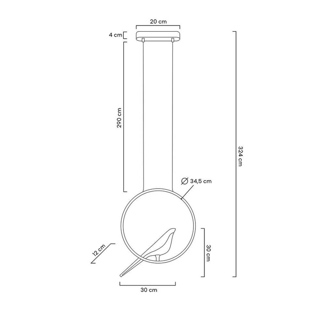 Pakabinamas šviestuvas BIRD, Lima Design, Pakabinami šviestuvai, Pakabinamas šviestuvas BIRD
