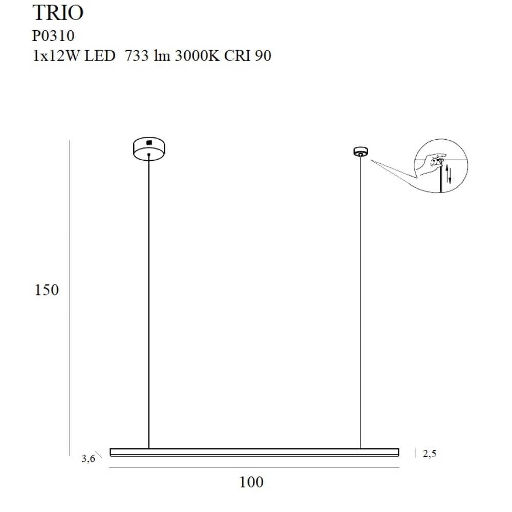 Pakabinamas šviestuvas
 TRIO P0310, Lima Design, MaxLight, Pakabinamas šviestuvas TRIO P0310