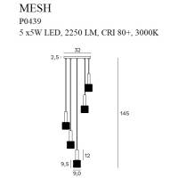 Pakabinamas šviestuvas
 MESH P0439, Lima Design, MaxLight, Pakabinamas šviestuvas MESH P0439