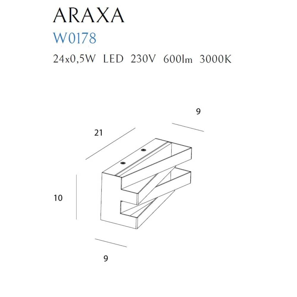 Sieninis šviestuvas
ARAXA W0178, Lima Design, MaxLight, Sieninis šviestuvas ARAXA W0178
