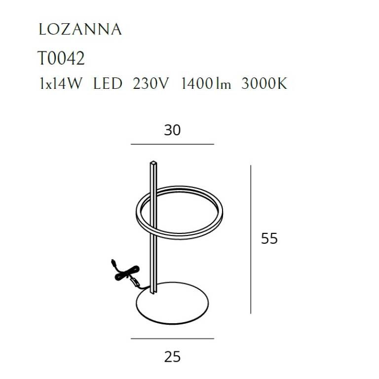 Stalinis šviestuvas
LOZANNA T0042, Lima Design, Staliniai šviestuvai, Stalinis šviestuvas LOZANNA T0042