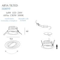Taškinis šviestuvas
 ARYA TILTED H0099, Lima Design, MaxLight, Taškinis šviestuvas ARYA TILTED H0099