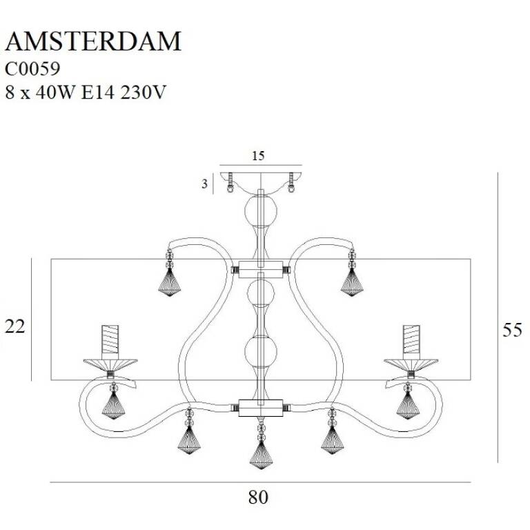 Lubinis šviestuvas AMSTERDAM C0059, Lima Design, Lubiniai šviestuvai, Lubinis šviestuvas AMSTERDAM C0059
