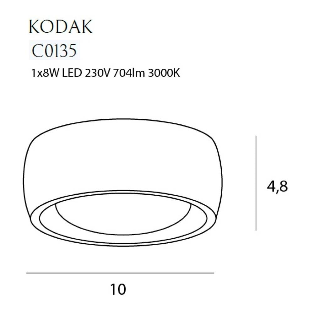 Lubinis šviestuvas
 KODAK II C0135, Lima Design, Lubiniai šviestuvai, Lubinis šviestuvas KODAK II C0135