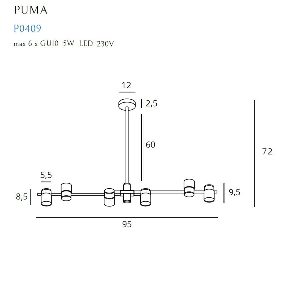 Pakabinamas šviestuvas PUMA P0409, Lima Design, MaxLight, Pakabinamas šviestuvas PUMA P0409