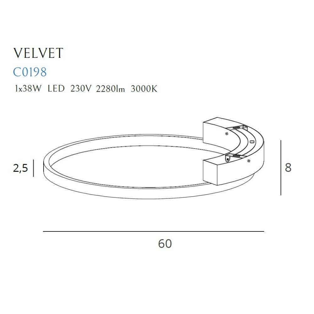 Lubinis šviestuvas
 VELVET C0198, Lima Design, Lubiniai šviestuvai, Lubinis šviestuvas VELVET C0198