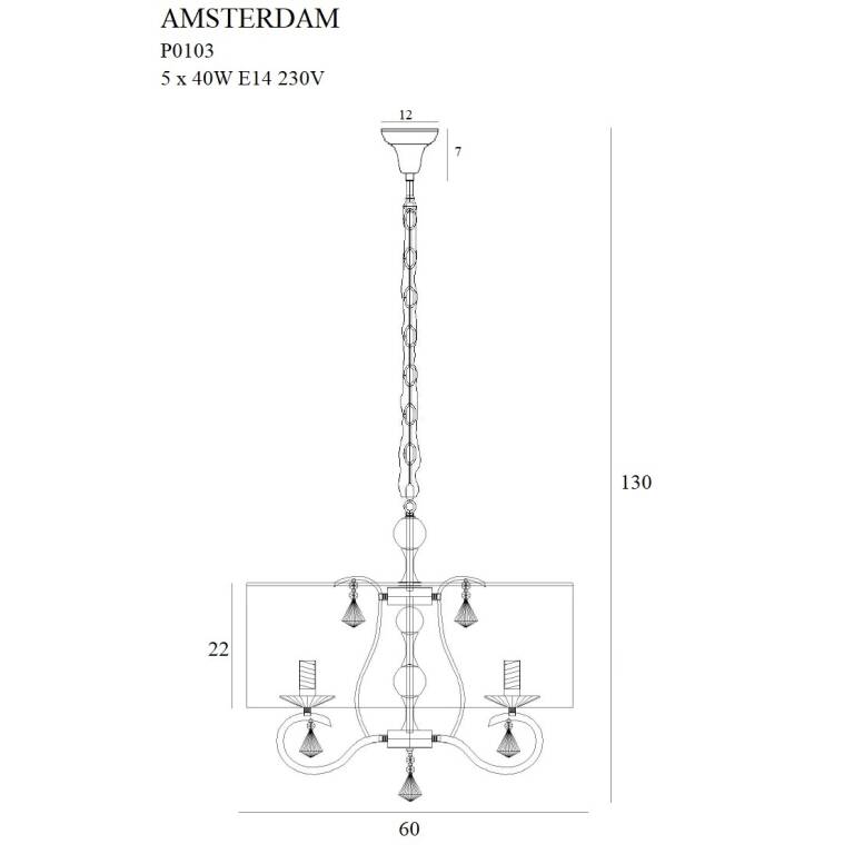 Pakabinamas šviestuvas
 AMSTERDAM P0103, Lima Design, MaxLight, Pakabinamas šviestuvas AMSTERDAM P0103