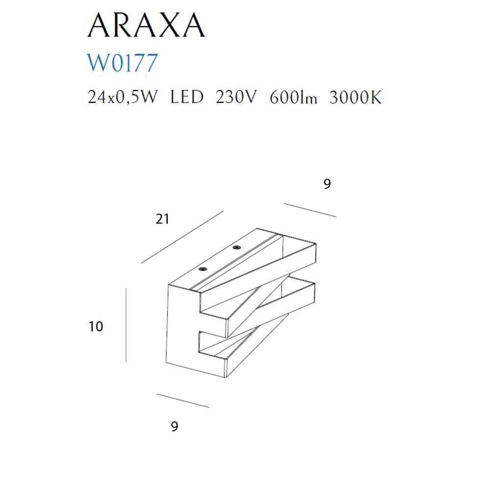Sieninis šviestuvas
 ARAXA W0177, Lima Design, MaxLight, Sieninis šviestuvas ARAXA W0177