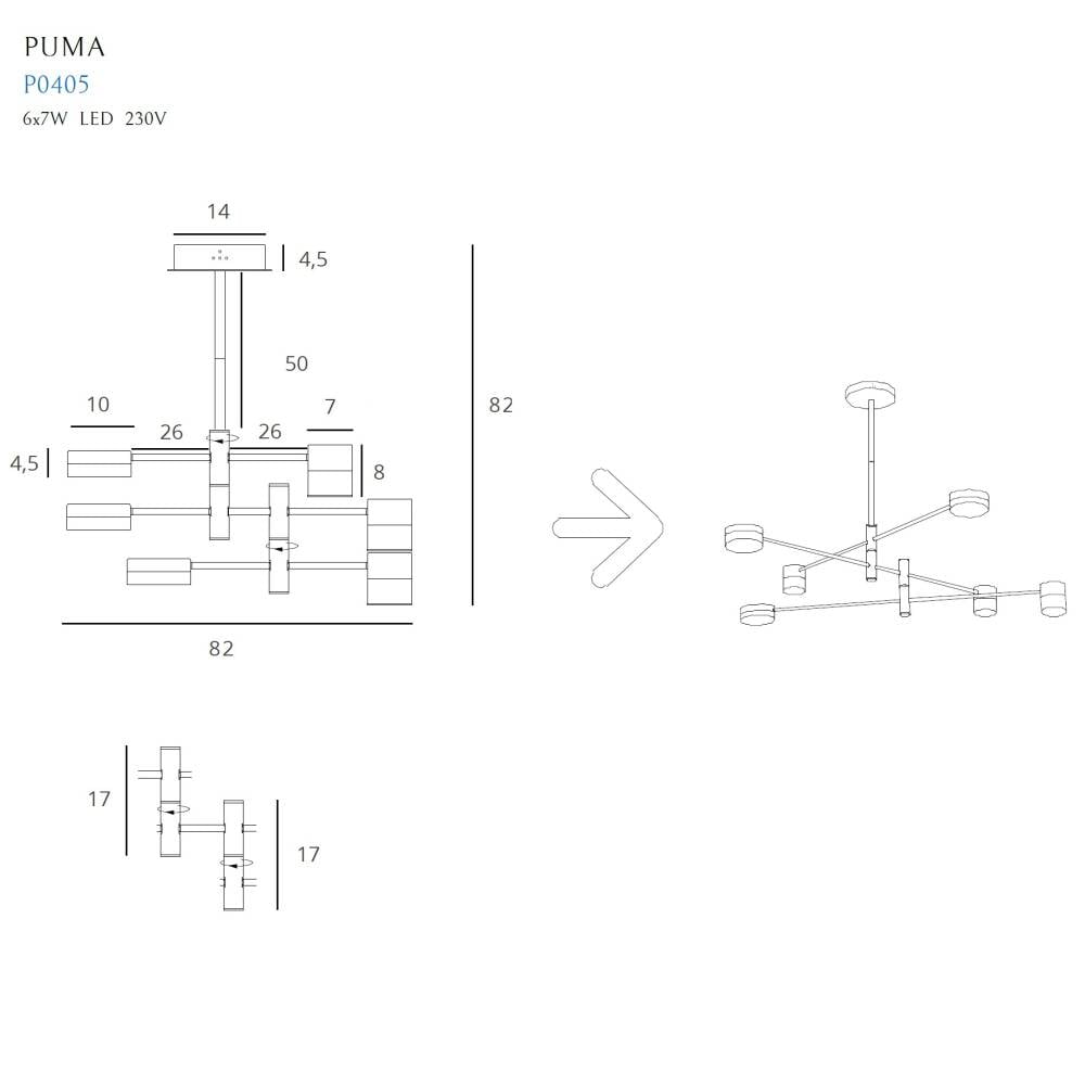 Pakabinamas šviestuvas PUMA P0405, Lima Design, MaxLight, Pakabinamas šviestuvas PUMA P0405