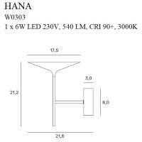 Sieninis šviestuvas
 HANA W0303, Lima Design, Sieniniai šviestuvai, Sieninis šviestuvas HANA W0303