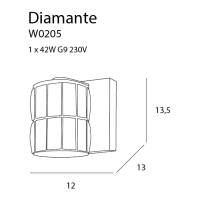 Sieninis šviestuvas
 DIAMANTE W0205, Lima Design, Sieniniai šviestuvai, Sieninis šviestuvas DIAMANTE W0205