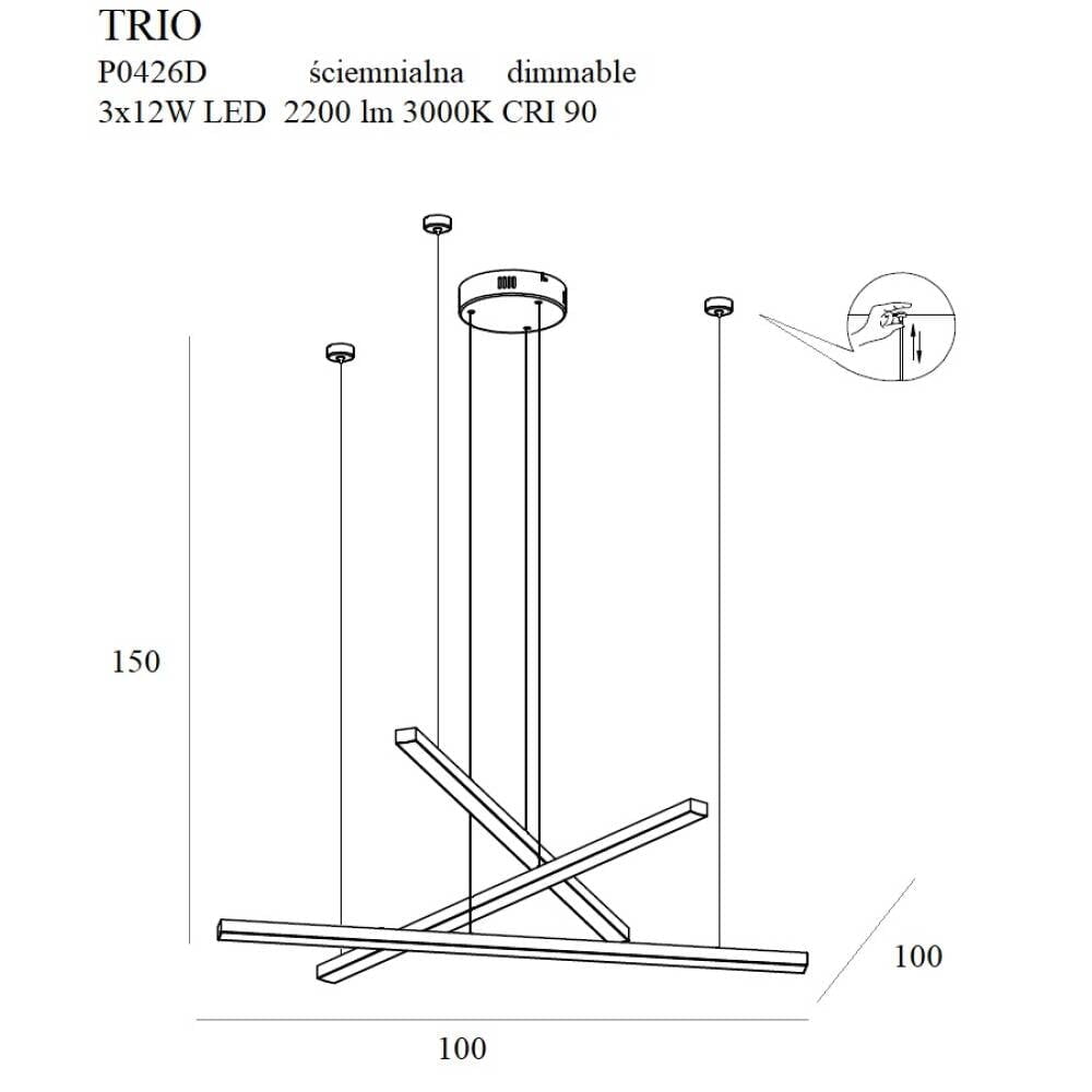Pakabinamas šviestuvas
 TRIO P0426D, Lima Design, MaxLight, Pakabinamas šviestuvas TRIO P0426D