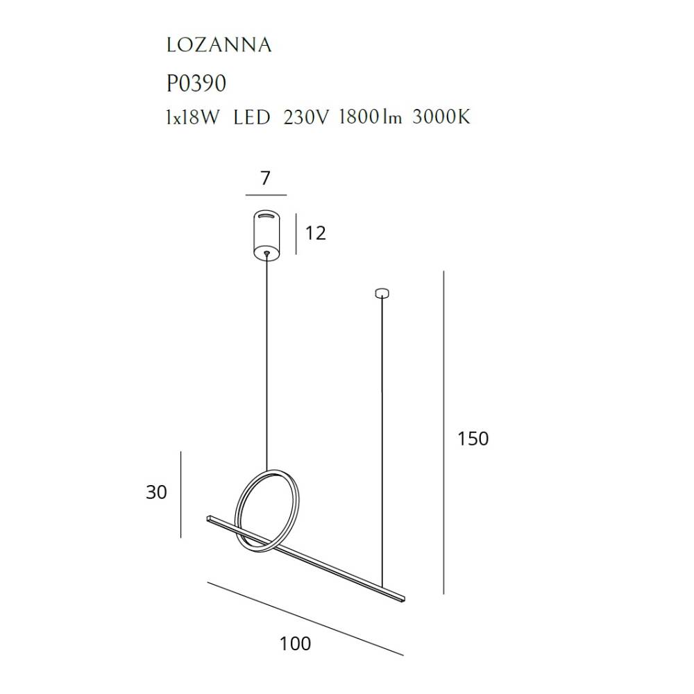 Pakabinamas šviestuvas
LOZANNA P0390, Lima Design, Pakabinami šviestuvai, Pakabinamas šviestuvas LOZANNA P0390