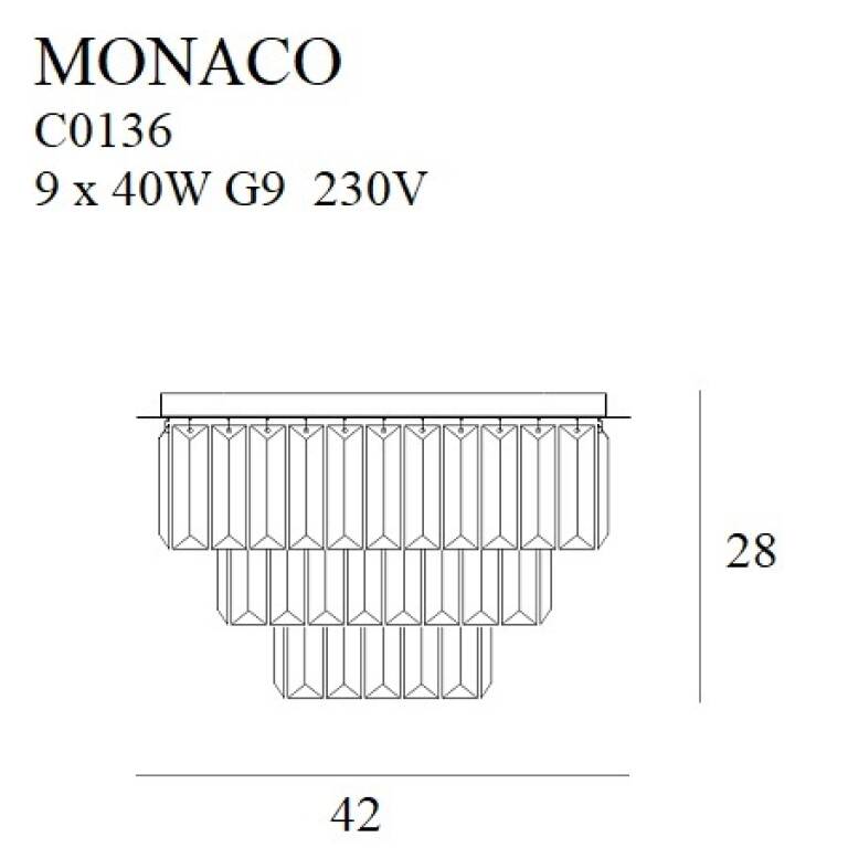 Lubinis šviestuvas MONACOC9 C0136, Lima Design, Lubiniai šviestuvai, Lubinis šviestuvas MONACOC9 C0136