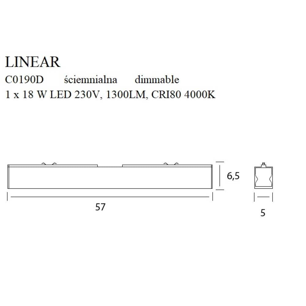 Lubinis šviestuvas
 LINEAR57 C0190D, Lima Design, Lubiniai šviestuvai, Lubinis šviestuvas LINEAR57 C0190D