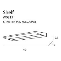 Sieninis šviestuvas
 SHELF W0213, Lima Design, MaxLight, Sieninis šviestuvas SHELF W0213