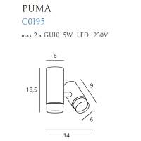 Lubinis šviestuvas
 PUMA C0195, Lima Design, Lubiniai šviestuvai, Lubinis šviestuvas PUMA C0195
