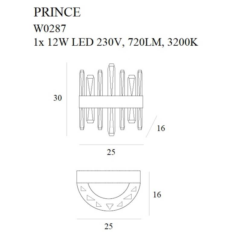 Sieninis šviestuvas
PRINCE W0287, Lima Design, MaxLight, Sieninis šviestuvas PRINCE W0287