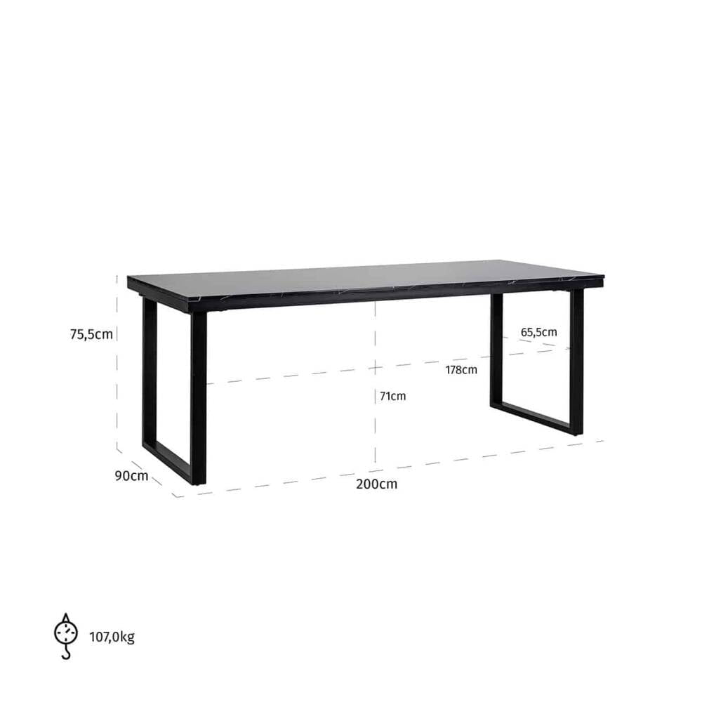 Dining table Beaumont 200 (Black), Lima Design, Valgomojo baldai, Dining table Beaumont 200 (Black)