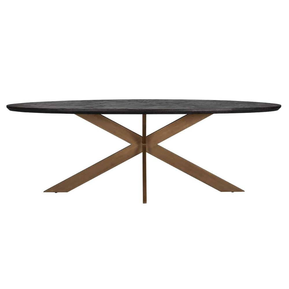 Dining table Blackbone brass oval 230 (Black rustic), Lima Design, Valgomojo baldai, Dining table Blackbone brass oval 230 (Black rustic)