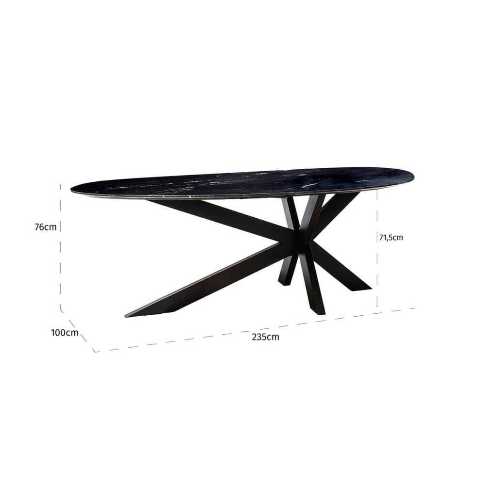 Trocadero black marble dining table, Lima Design, Valgomojo baldai, Trocadero black marble dining table