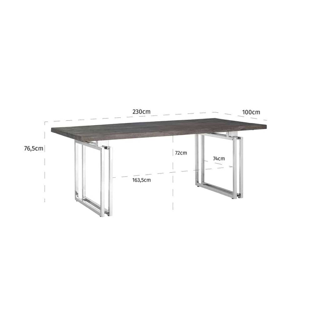 Dining table Tuxedo 230 (Silver), Lima Design, Valgomojo baldai, Dining table Tuxedo 230 (Silver)