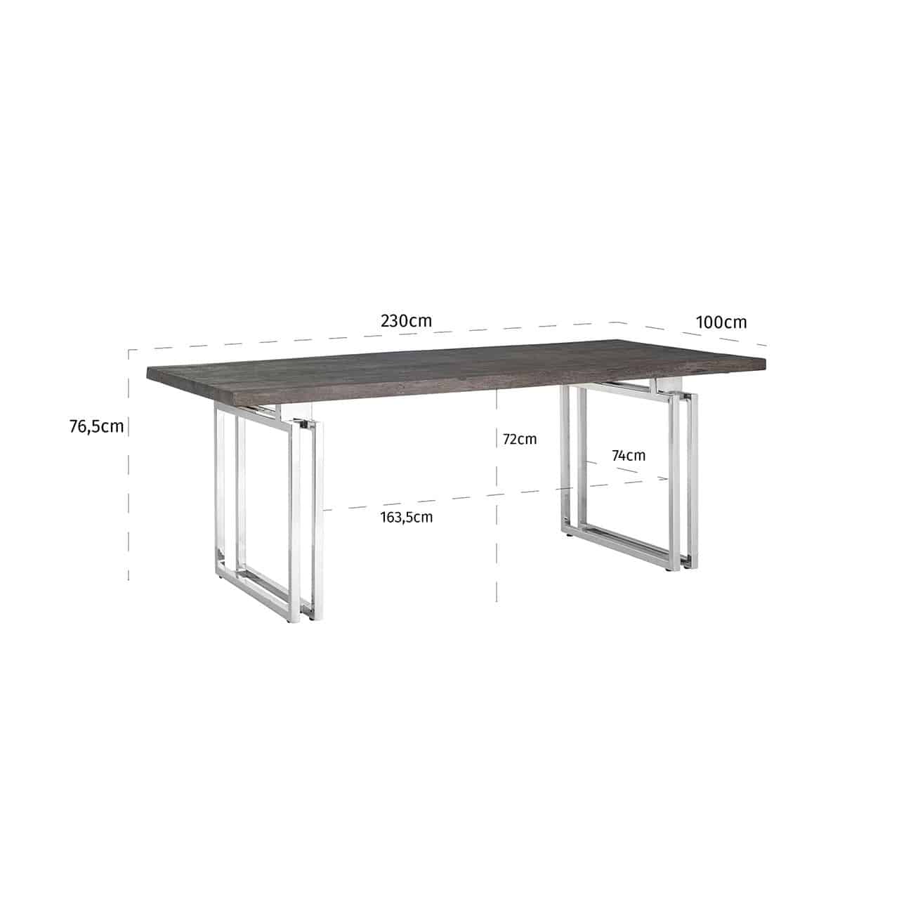 Valgomojo stalas Tuxedo 230 4 Dining table Tuxedo 230 (Silver), Lima Design, Valgomojo baldai, Dining table Tuxedo 230 (Silver)