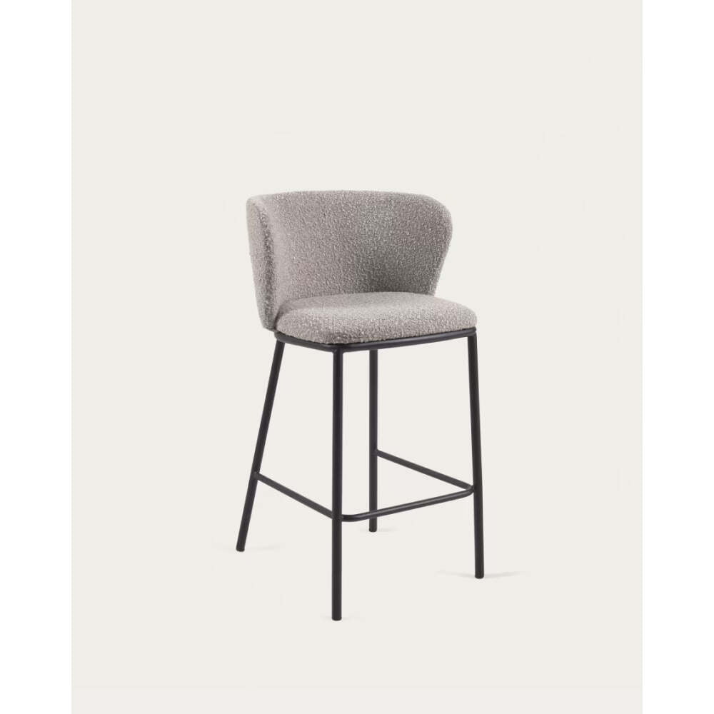 Pusbario kėdė Ciselia grey boucle, Lima Design, Kave Home, Pusbario kėdė Ciselia grey boucle