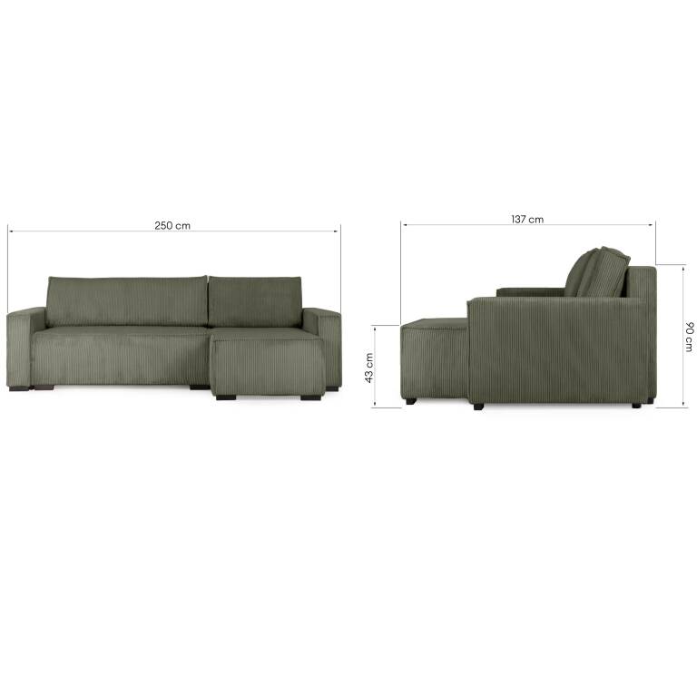 Minkštas kampas su miegojimo funkcija Smart, Lima Design, Sofos - lovos,