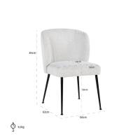 Valgomojo kėdė FALLON White Bouclé, Lima Design, Richmond interiors,