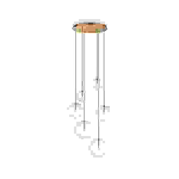 Pakabinamas šviestuvas Equinoxe SP6 žalvario spalvos, 317243, Lima Design, Ideal Lux,