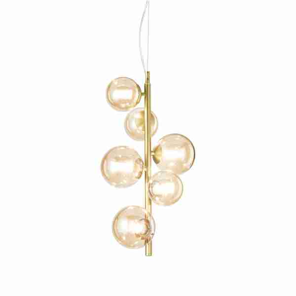 Pakabinamas šviestuvas Perlage SP6 gintaro spalvos, 317793, Lima Design, Ideal Lux,