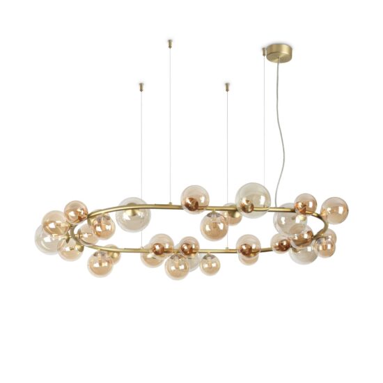 Pakabinamas šviestuvas Perlage SP30 gintaro spalvos, 322780, Lima Design, Ideal Lux,
