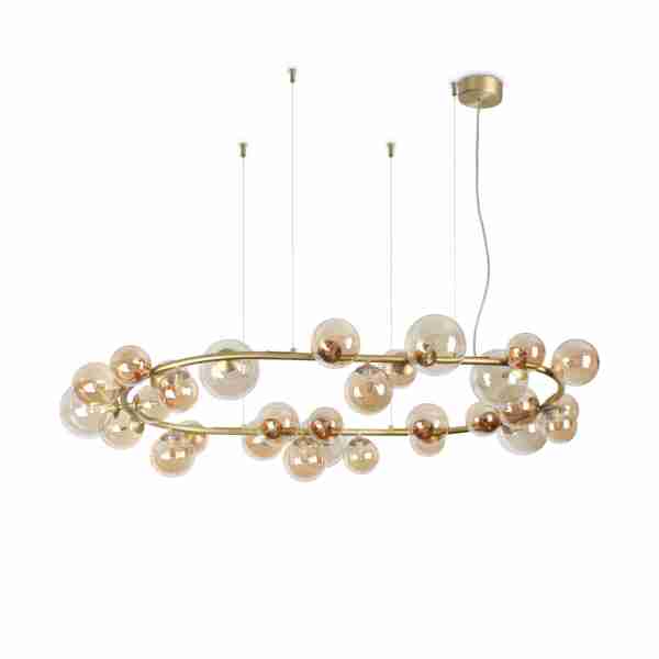Pakabinamas šviestuvas Perlage SP30 gintaro spalvos, 322780, Lima Design, Ideal Lux,