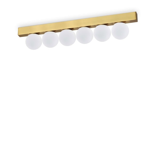 Lubinis LED šviestuvas PING PONG PL6 18W žalvario spalvos, 328263, Lima Design, Ideal Lux,