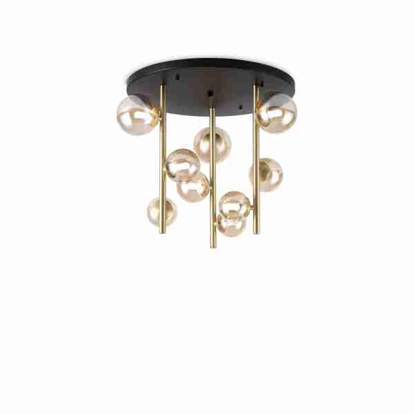 Lubinis šviestuvas Perlage PL9 gintaro spalvos, 328409, Lima Design, Ideal Lux,