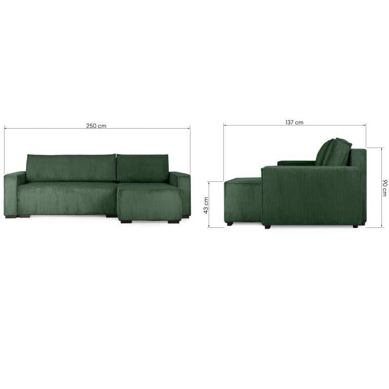 Minkštas kampas su miegojimo funkcija Smart, Lima Design, Sofos - lovos,