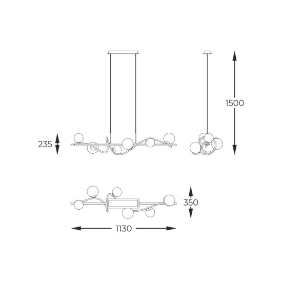 Pakabinamas šviestuvas NISYRO MD3145-6-EBGN, Lima Design, Pakabinami šviestuvai,