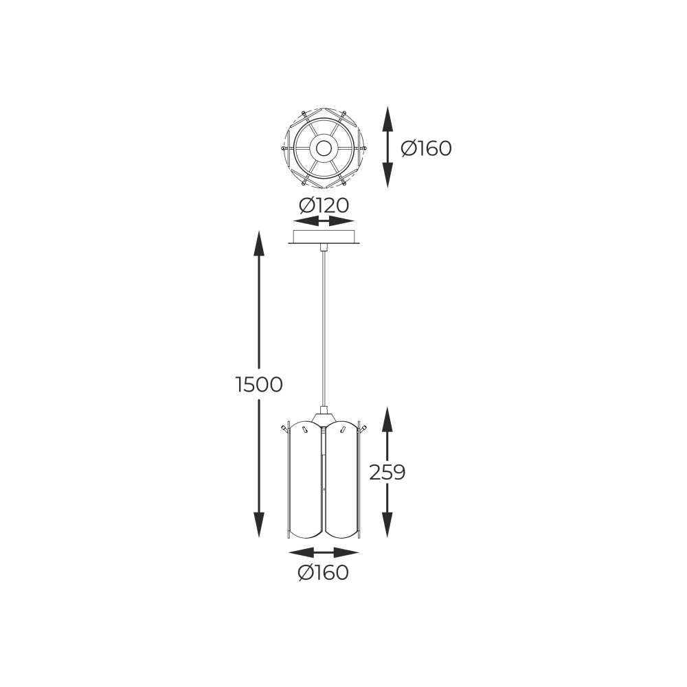 Pakabinamas šviestuvas NIRA MD3523-1-EBCN, Lima Design, Pakabinami šviestuvai,