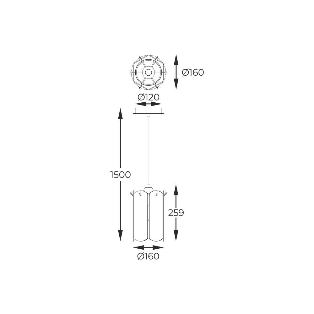 Pakabinamas šviestuvas NIRA MD3523-1-EGN, Lima Design, Pakabinami šviestuvai,