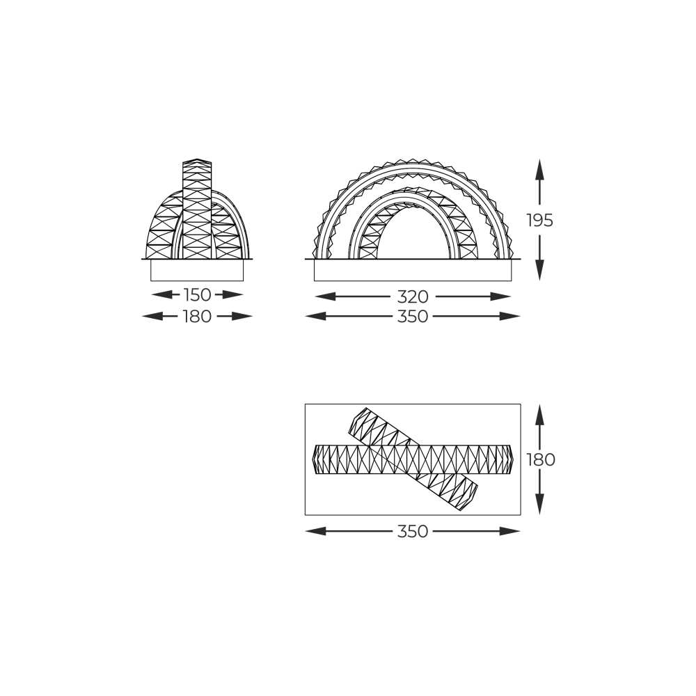 Lubinis šviestuvas TULA MX3274-2-3BCT, Lima Design, Lubiniai šviestuvai,