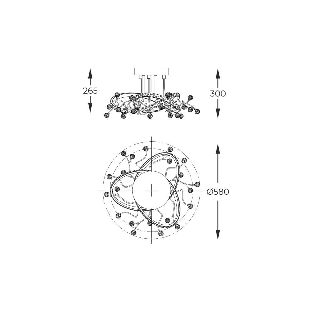Lubinis šviestuvas MAIA MX3481-1S-3BCT, Lima Design, Lubiniai šviestuvai,
