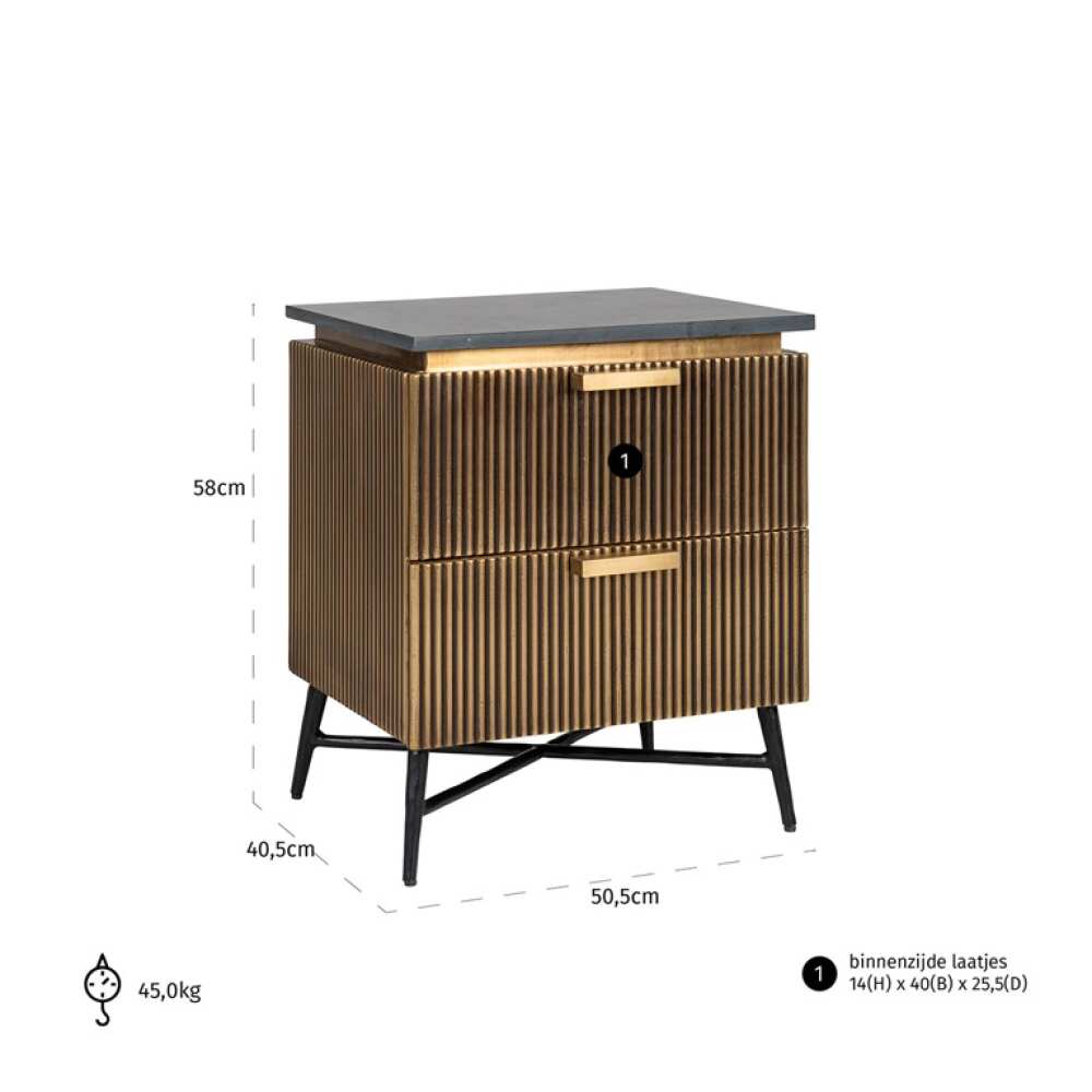 Šoninis staliukas prie lovos Ironville, Lima Design, Svetainės baldai, Richmond interiors,