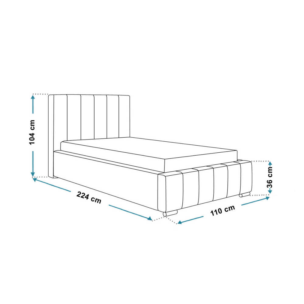 Miegamojo lova Berlin 90x200, Lima Design, Minkštieji baldai, Individualiai gaminamas baldas, Miegamojo lova