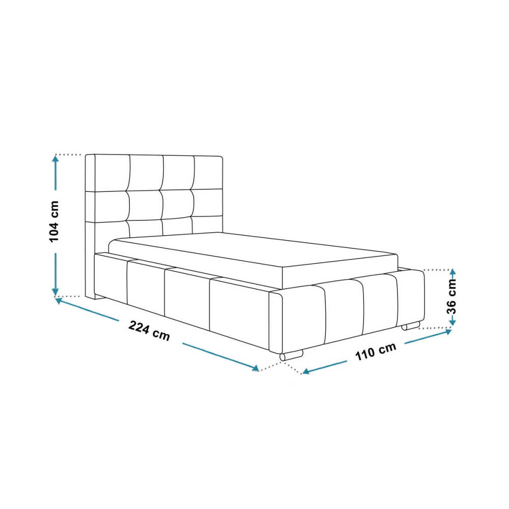 Miegamojo lova Praha 90x200, Lima Design, liminte, Individualiai gaminamas baldas, Miegamojo lova